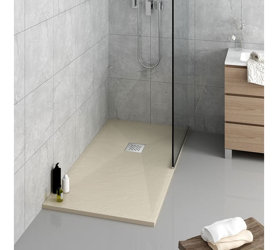 Поддон для душа из искусственного камня VINCEA 900x900x25, бежевый VST-4SR9090C