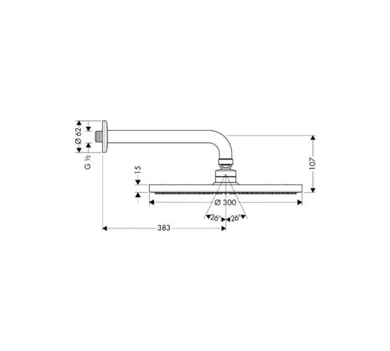 Верхний душ HANSGROHE 27493000 Raindance AIR 300 00000007779