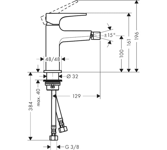 Смеситель для биде HANSGROHE 32520140 Metropol 00000071076