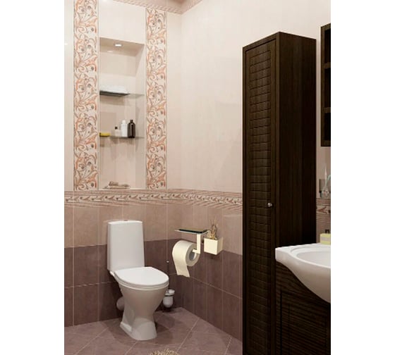 Держатель для туалетной бумаги ГеоПластБорд 23x11x10 см, с полочкой и отсеком для освежителя, квадрат, левый, цвет белый D12-01WL