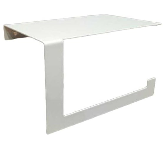 Держатель для туалетной бумаги ГеоПластБорд с полочкой, 16x10.5x9.5 см, правый, цвет белый D01WP