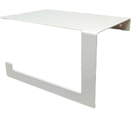 Держатель для туалетной бумаги ГеоПластБорд с полочкой, 16x10.5x9.5 см, левый, цвет белый D01-01WL