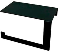 Держатель для туалетной бумаги ГеоПластБорд с полочкой, 16x10.5x9.5 см, левый, цвет черный D01-01BL
