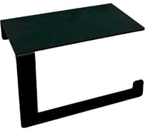 Держатель для туалетной бумаги ГеоПластБорд с полочкой, 16x10.5x9.5 см, правый, цвет черный D01BP