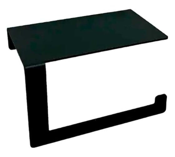 Держатель для туалетной бумаги ГеоПластБорд с полочкой, 16x10.5x9.5 см, правый, цвет черный D01BP