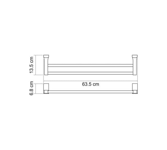 Двойной держатель полотенец WasserKRAFT Leine K-5040