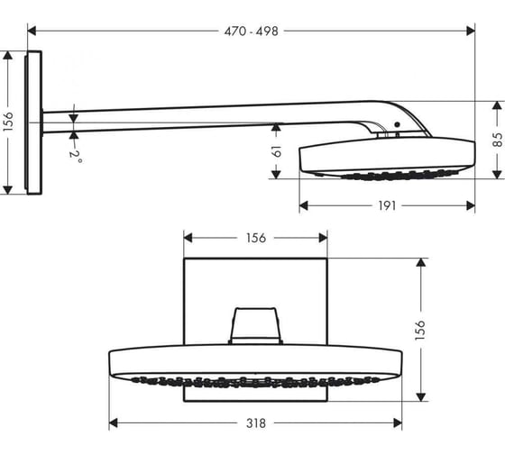 Верхний душ HANSGROHE Raindance Select E 300 3jet белый/хром 26468400 00000031147