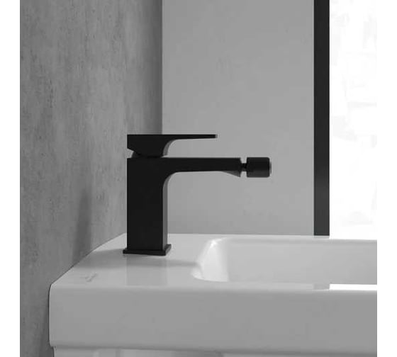 Смеситель для биде VILLEROY & BOCH ARCHITECTURA SQUARE однорычажный, латунь, соединения 3/8, черный TVB125001000K5 00000098710