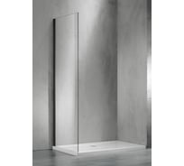 Боковая часть душевого ограждения SANTREK AQUA Evo- SP-1000-C-Matt Black 1000x1950 стекло прозрачноеачное 8мм, профиль Чёрный 314066