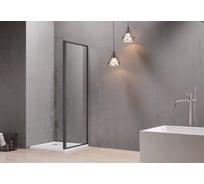 Боковая часть душевого ограждения SANTREK AQUA Time- SP-1000-C-Matt Black 1000x1950 стекло прозрачное 6мм, профиль Черный 314664