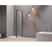 Боковая часть душевого ограждения SANTREK AQUA Time- SP-700-C-Matt Black 700x1950 стекло прозрачное 6мм, профиль Черный 314661