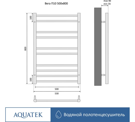 Полотенцесушитель Aquatek вега 00000132909