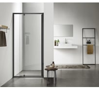 Душевое ограждение SANTREK AQUA Time - DF-DP-1200-C-Matt Black 1200x1950 прямое стекло прозрачное 6 мм, профиль Черный 314652