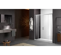 Душевое ограждение SANTREK AQUA Time- DF-1700-C-Chrome 1700x1950 прямое стекло прозрачное 6 мм, профиль хром 314693