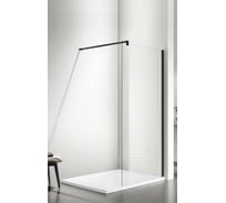 Душевое ограждение SANTREK AQUA Тour - SG-800-С-Matt Black 800x1950 стекло прозрачное 6мм, профиль чёрный (штанга в комплекте) 314079