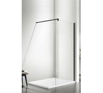 Душевое ограждение SANTREK AQUA Тour - SG-1000-С-Matt Black 1000x1950 стекло прозрачное 6мм, профиль чёрный (штанга в комплекте) 314085