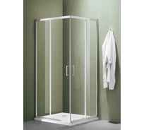 Душевое ограждение SANTREK AQUA Lea-CR-800-C-Chrome 800x800x1850 Г-образное стекло прозрачное 5мм, профиль хром 308493