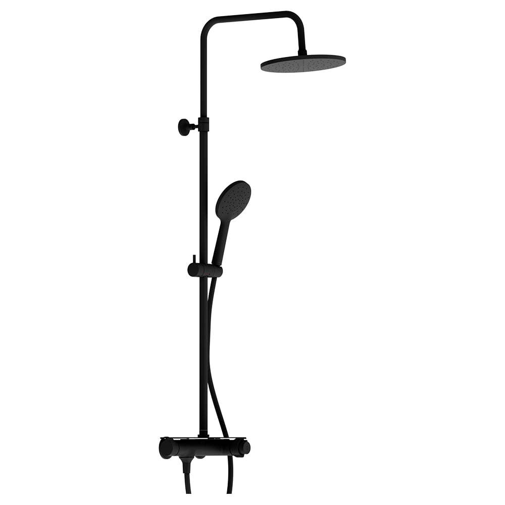 Душевая система с душевым ТМС смесителем-полкой Damixa Jupiter черный ...