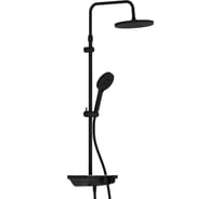 Душевая система с ванно-душевым ТМС смесителем-полкой Damixa Apollo черный 947760300