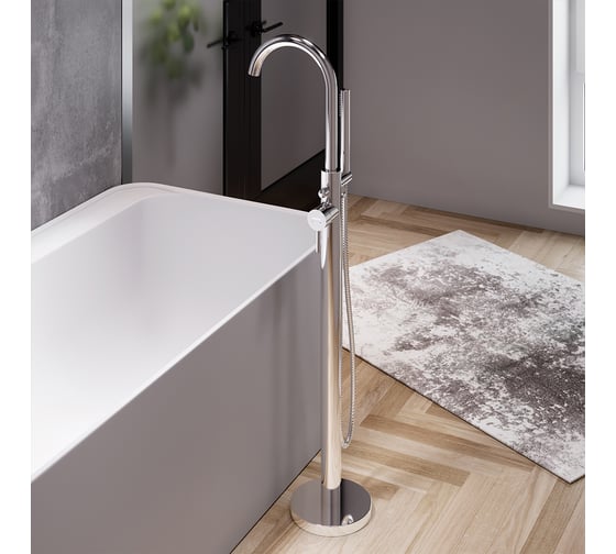 Отдельностоящий смеситель для ванны и душа Damixa Scandinavian Pure хром 365000000