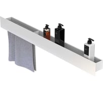 Полка Граф Держалкин Skyline double 100x9,2x9 полотенцедержатель слева белый Fl-sky-d100л-б