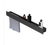 Полка Граф Держалкин Skyline double 100x9,2x9 полотенцедержатель слева черный Fl-sky-d100л-ч