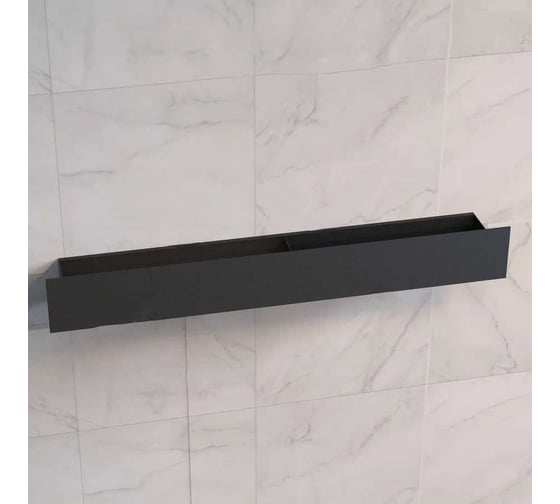 Полка Граф Держалкин Skyline double 70x9,2x9 полотенцедержатель слева черный Fl-sky-d70л-ч 1