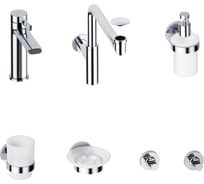 Смеситель для раковины в ванную комнату Wellsee ONCE! and forever в наборе 7 в 1 201000286