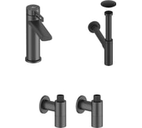 Смеситель для раковины в ванную комнату Wellsee ONCE! and forever в наборе 4 в 1 201000187