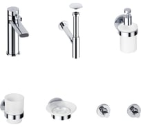 Смеситель для раковины в ванную комнату Wellsee ONCE! and forever в наборе 7 в 1 201000281