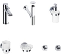 Смеситель для раковины в ванную комнату Wellsee ONCE! and forever в наборе 7 в 1 201000266