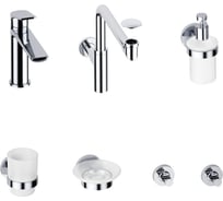 Смеситель для раковины в ванную комнату Wellsee ICON! for life в наборе 7 в 1 201000261