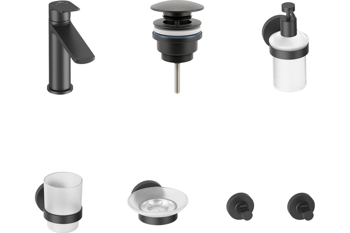 Смеситель для раковины в ванную комнату Wellsee ICON! for life в наборе ...