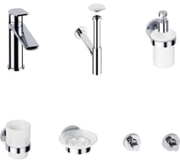 Смеситель для раковины в ванную комнату Wellsee ICON! for life в наборе 7 в 1 201000256