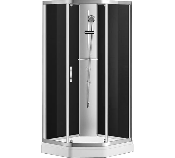 Душевая кабина Azario DENVER прозрачное стекло 4 мм, с покрытием Easy Clean, задняя панель черная, профиль хром (4м) AZ-N10806 00078853