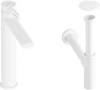Высокий смеситель для накладной раковины Wellsee ONCE! and forever в наборе 3 в 1 201000100