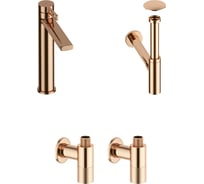 Высокий смеситель для накладной раковины Wellsee ONCE! and forever в наборе 4 в 1 201000199