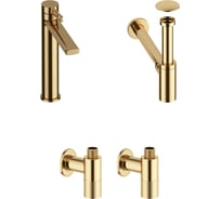 Высокий смеситель для накладной раковины Wellsee ONCE! and forever в наборе 4 в 1 201000138