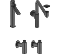 Высокий смеситель для накладной раковины Wellsee ONCE! and forever в наборе 4 в 1 201000217