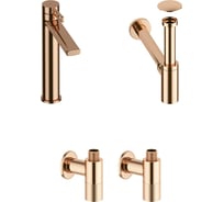 Высокий смеситель для накладной раковины Wellsee ONCE! and forever в наборе 4 в 1 201000139