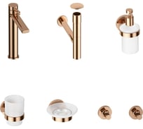 Высокий смеситель для накладной раковины Wellsee ONCE! and forever в наборе 7 в 1 201000329