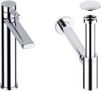 Высокий смеситель для накладной раковины Wellsee ONCE! and forever в наборе 3 в 1 201000036