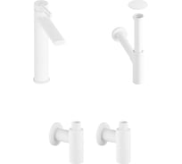 Высокий смеситель для накладной раковины Wellsee ONCE! and forever в наборе 4 в 1 201000200