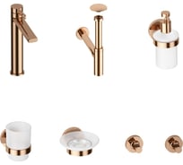 Высокий смеситель для накладной раковины Wellsee ONCE! and forever в наборе 7 в 1 201000334