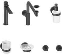 Высокий смеситель для накладной раковины Wellsee ONCE! and forever в наборе 7 в 1 201000337