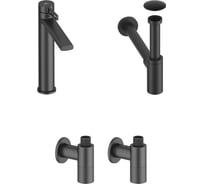 Высокий смеситель для накладной раковины Wellsee ONCE! and forever в наборе 4 в 1 201000137