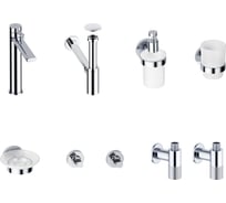 Высокий смеситель для накладной раковины Wellsee ONCE! and forever в наборе 8 в 1 201000356