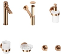 Высокий смеситель для накладной раковины Wellsee ONCE! and forever в наборе 7 в 1 201000319