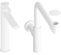 Высокий смеситель для накладной раковины Wellsee ONCE! and forever в наборе 3 в 1 201000120