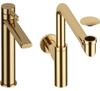 Высокий смеситель для накладной раковины Wellsee ONCE! and forever в наборе 3 в 1 201000118